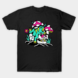 Frog skull and mushrooms T-Shirt